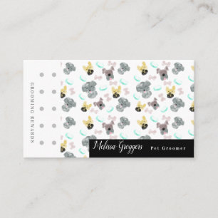 Doodle Puppies Pet Groomer Suds Logo Reward Business Card