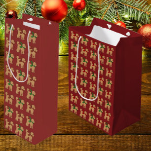 Doodle Puppy Dog Christmas Holiday Medium Gift Bag