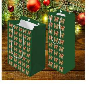 Doodle Puppy Dog Christmas Holiday Medium Gift Bag