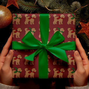 Doodle Puppy Dog Christmas Holiday Wrapping Paper