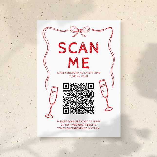 Doodle QR Code Wedding Enclosure Card (Creator Uploaded)