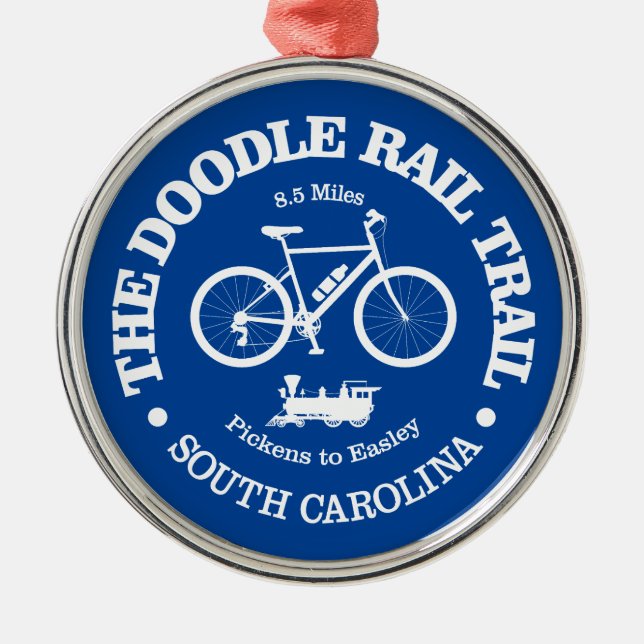 Doodle Rail Trail (cycling) Metal Tree Decoration (Front)