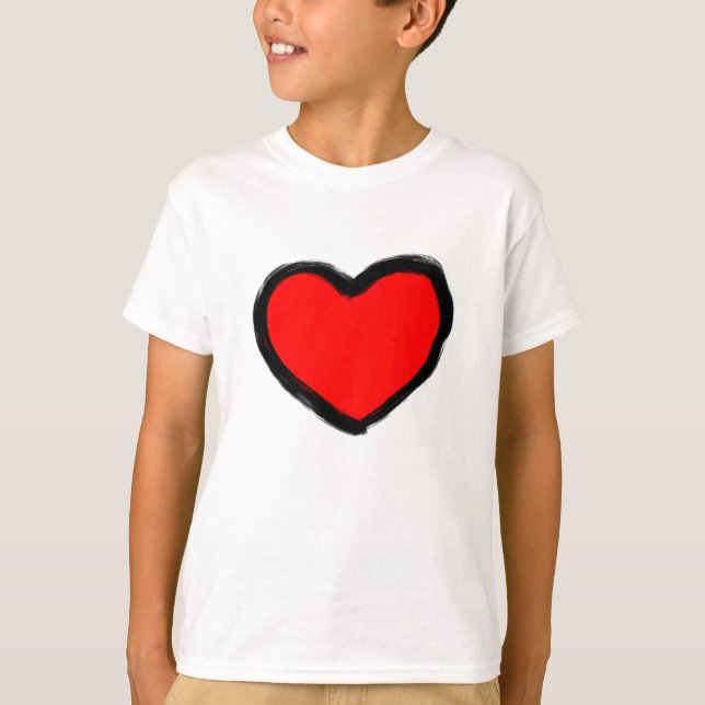 Doodle Red Heart T-Shirt (Front)