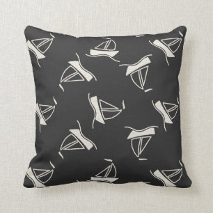 Doodle Sailboat Pattern Cushion