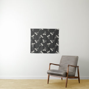 Doodle Sailboat Pattern Tapestry