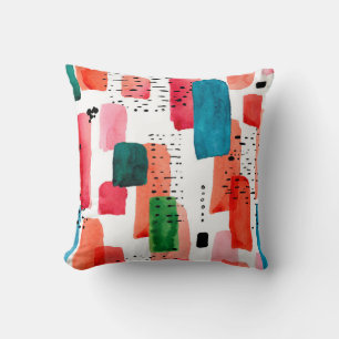 Doodle seamless pattern of watercolor orange and b cushion