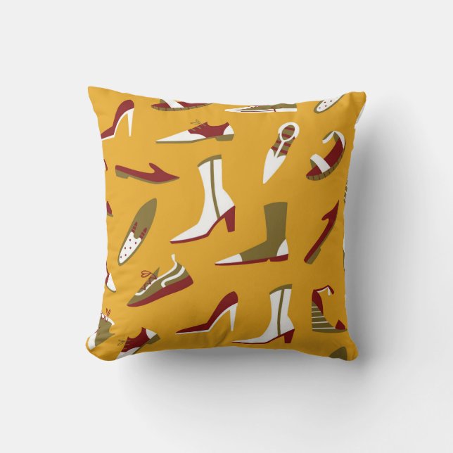 Doodle Shoes: Hand Drawn Seamless. Cushion (Front)