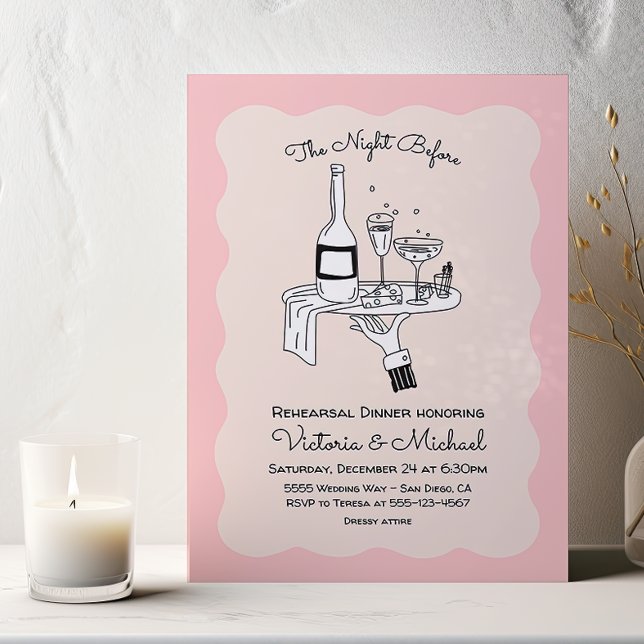 Doodle Sketch Funky Rehearsal Dinner Invitation (Creator Uploaded)