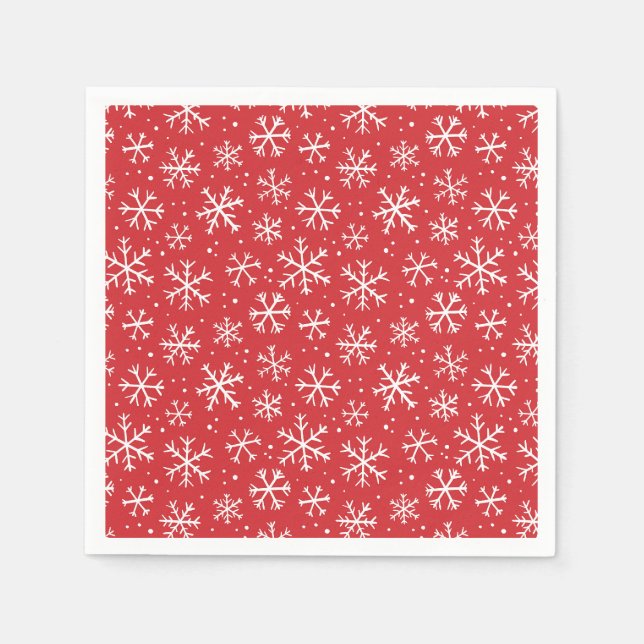Doodle snowflake pattern – winter christmas napkin (Front)