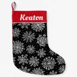 Doodle Snowflakes Personalised Christmas Stocking