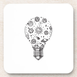 Doodle Solar System in Bulb Coaster