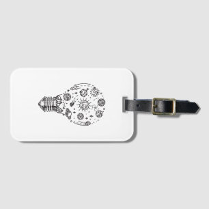 Doodle Solar System in Bulb Luggage Tag