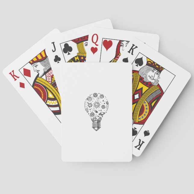 Doodle Solar System in Bulb Playing Cards (Back)