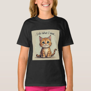 Doodle Style Cat – I do What I Want T-Shirt