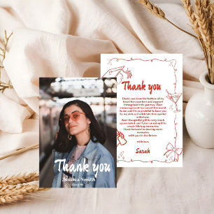 Doodle Style Hand drawn Graduation Thank You Card