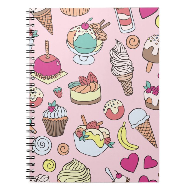 Doodle Sweets Ice Cream: Hand Drawn Illustration Notebook (Front)