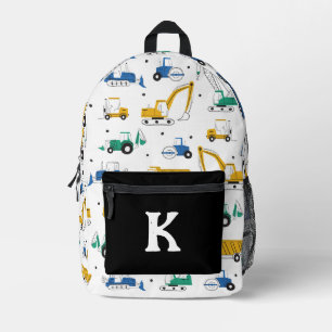 Doodle Transporation Trucks Printed Backpack