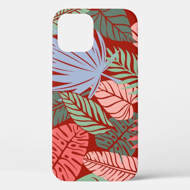 Doodle Tropical Leaves: Dark Hand-Drawn Case-Mate iPhone Case (Back)