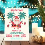 Doodle Tropical Santa Deck the Palms Christmas Invitation<br><div class="desc">Deck the palm trees with this super cute doodle Santa Claus with string of christmas lights and island palm trees. Perfect for a tropical Island Hawaiian or Luau themed Christmas party! Great mid-century vibe. To make more changes go to Personalise this template. On the bottom you’ll see “Want to customise...</div>