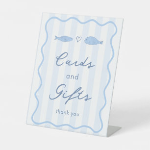 Doodle Two Less Fish Cards & Gifts Wedding Shower Pedestal Sign