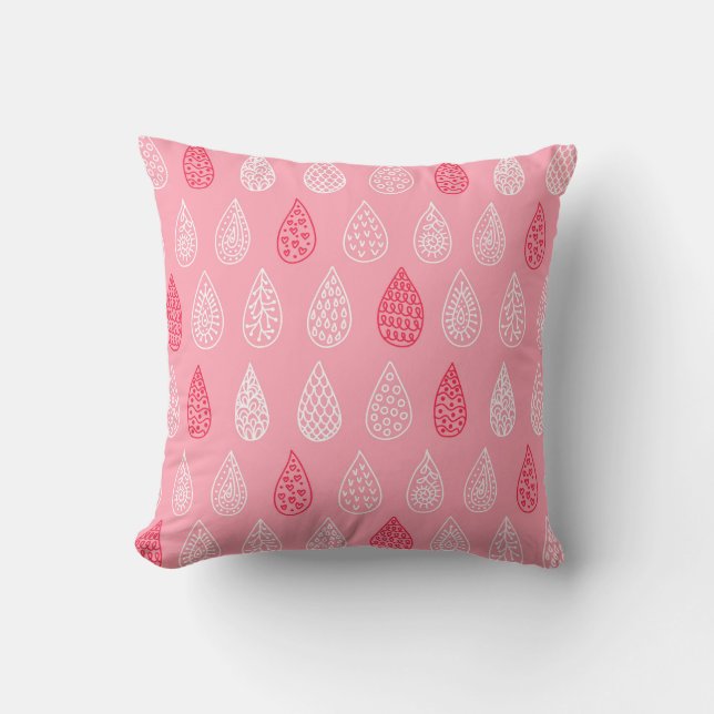 Doodle water drops: vintage pattern cushion (Front)