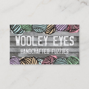 Doodle watercolor yarn knitting crochet business card