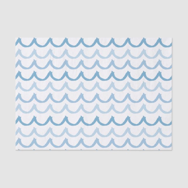 Doodle Waves in Blue Tissue Paper (Front)
