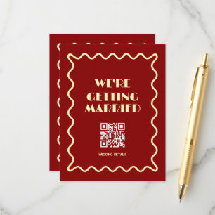 doodle Whimsical Retro Classy wedding Enclosure Card