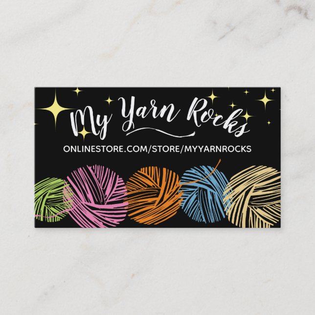 Doodle yarn knitter knitting crochet homespun business card (Front)