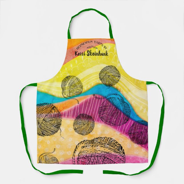 Doodle yarn knitting crochet homespun craft show apron (Front)