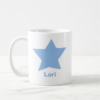 Doodled Five-Pointed Star with Name or Other Text Coffee Mug