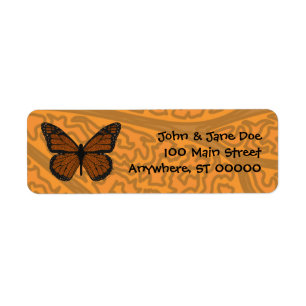 Doodled Monarch Address Label