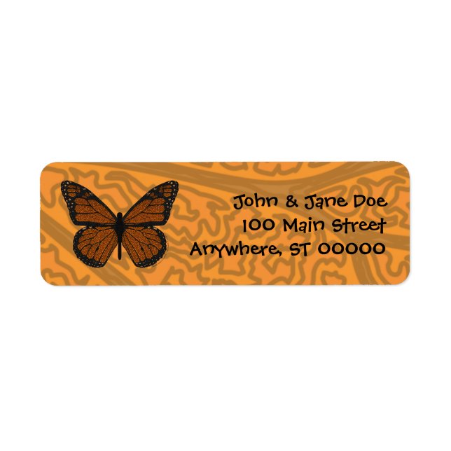 Doodled Monarch Address Label (Front)