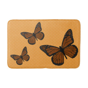 Doodled Monarch Bath Mat
