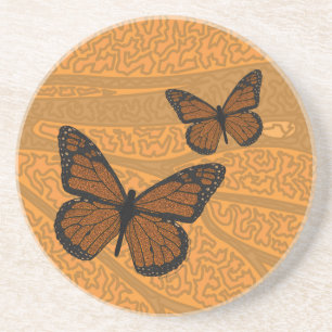 Doodled Monarch Coaster
