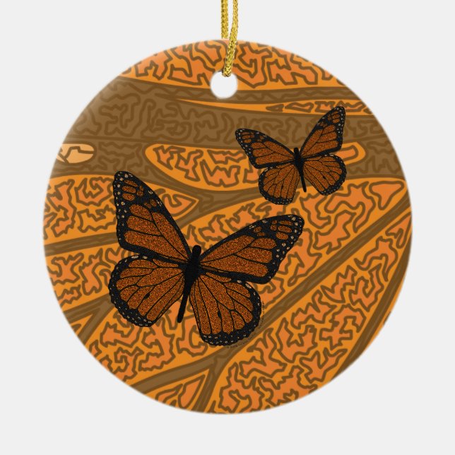 Doodled Monarch Ornament (Front)