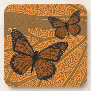 Doodled Monarch Square Coaster