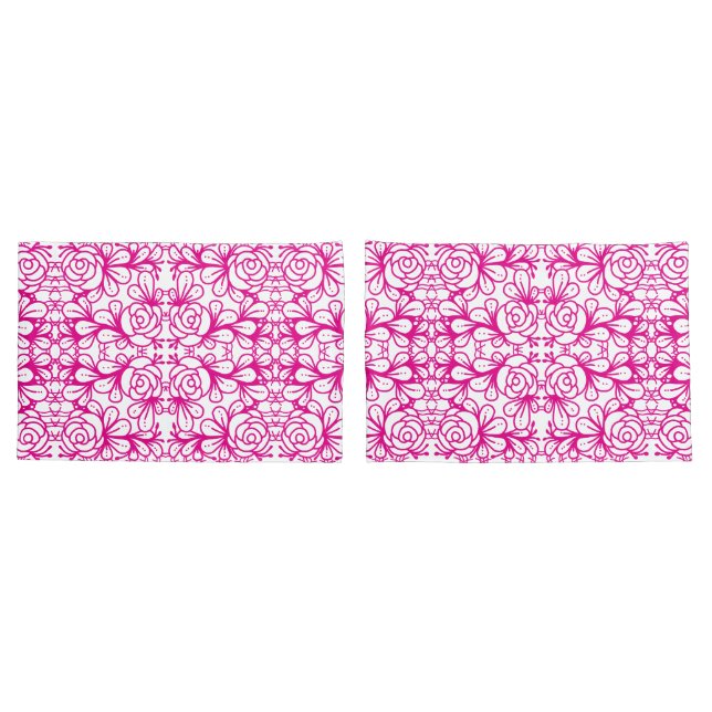 Doodleroses pink pillowcase (Back-Set)
