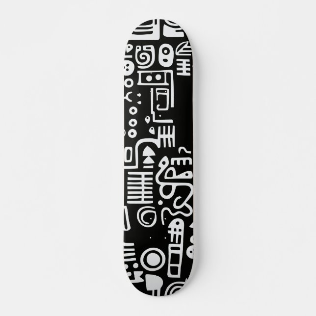 Doodles Abstract Modern Shapes Skateboard (Front)