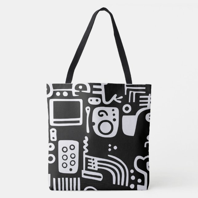 Doodles Abstract Modern Shapes Tote Bag (Front)