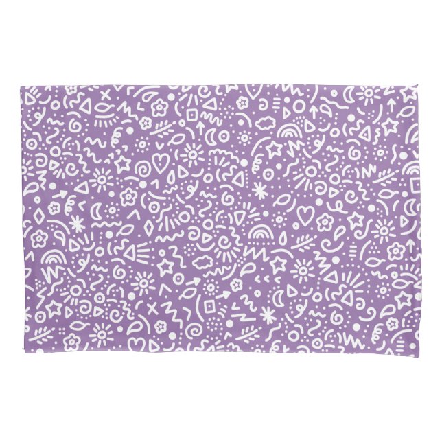 Doodles! Amethyst Orchid Purple Pillowcase (Front)