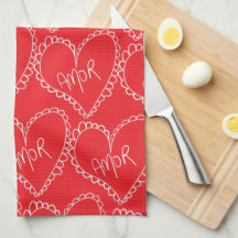 Doodles Black Hearts Valentines Day Red