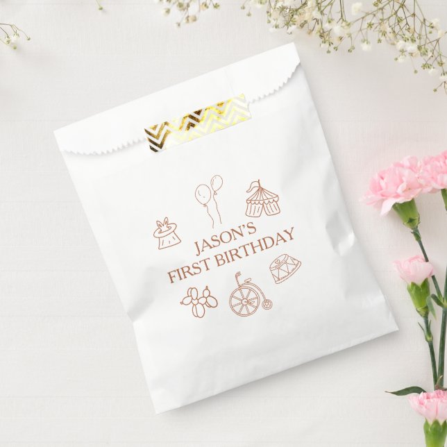 Doodles Circus First Birthday Party Favour Bags (Sealed)