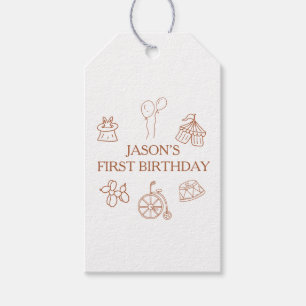 Doodles Circus First Birthday Party Gift Tags
