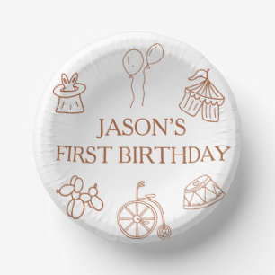 Doodles Circus First Birthday Party Paper Plate