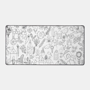Doodles Collage Desk Mat