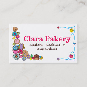 Doodles cookies cupcakes flowers bakery sweets business card
