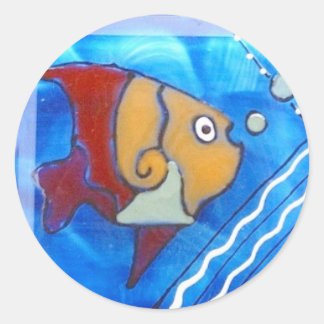 DooDles Fish Classic Round Sticker