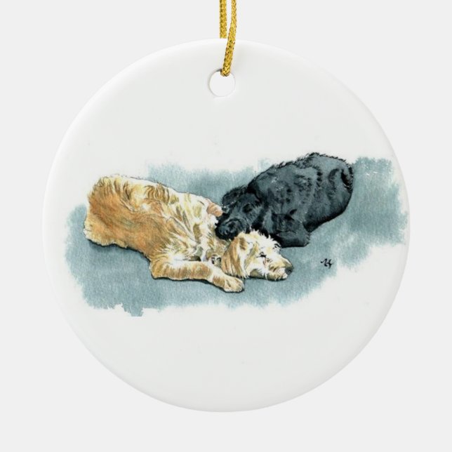 Doodles in Love Ceramic Tree Decoration (Front)