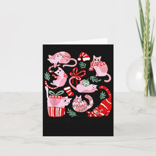 Doodles Merry Catmas Christmas Funny Cat Lover Xma Card (Front)